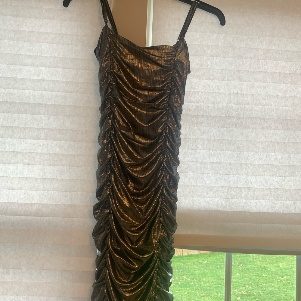 Gorgeous Tween silver metallic dress